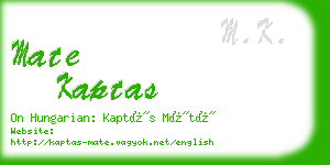 mate kaptas business card